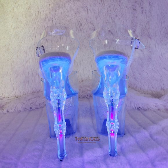 Rapture Clear Skull & Bones Platform 8" Heels - Picture 14 of 15